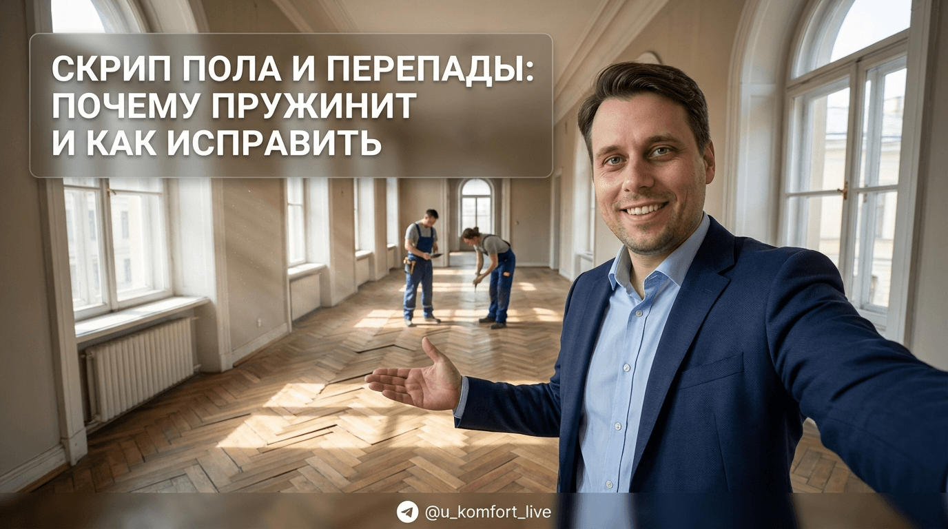 Скрип пола и перепады: почему покрытие пружинит и как исправить