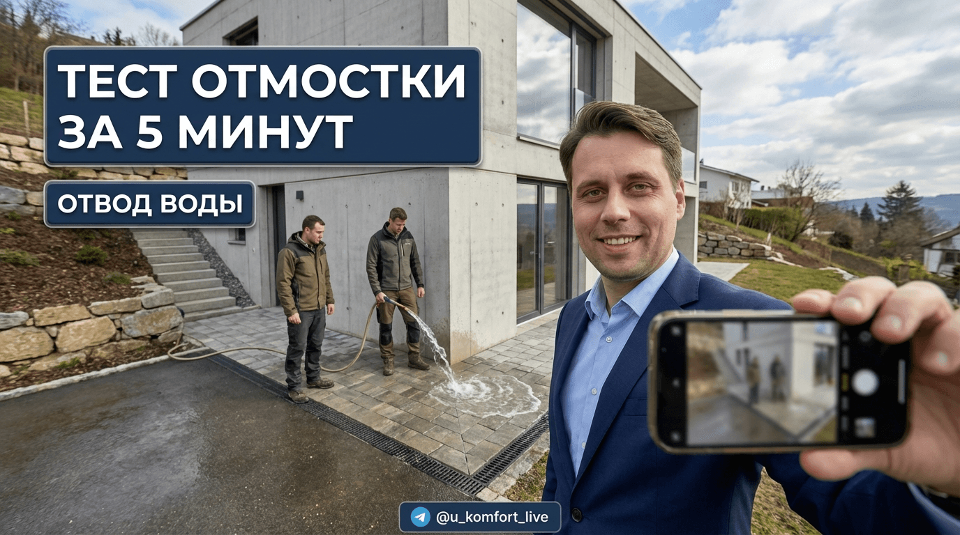 Отмостка дома: быстрый тест на правильный водоотвод за 5 минут