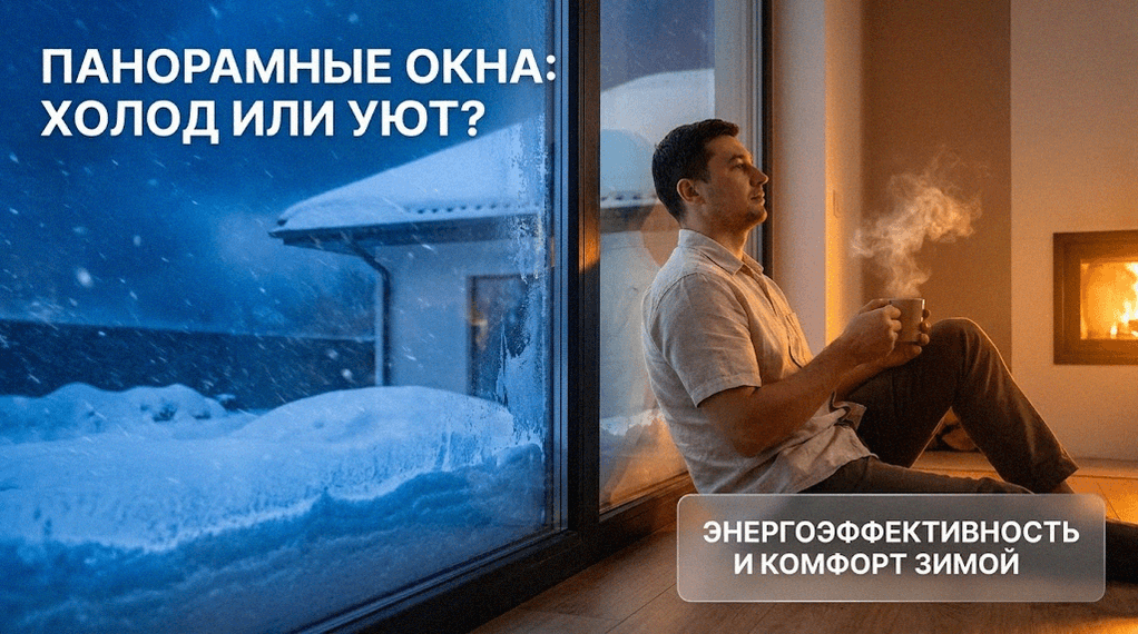 Энергоэффективные панорамные окна в частном доме, защита от холода