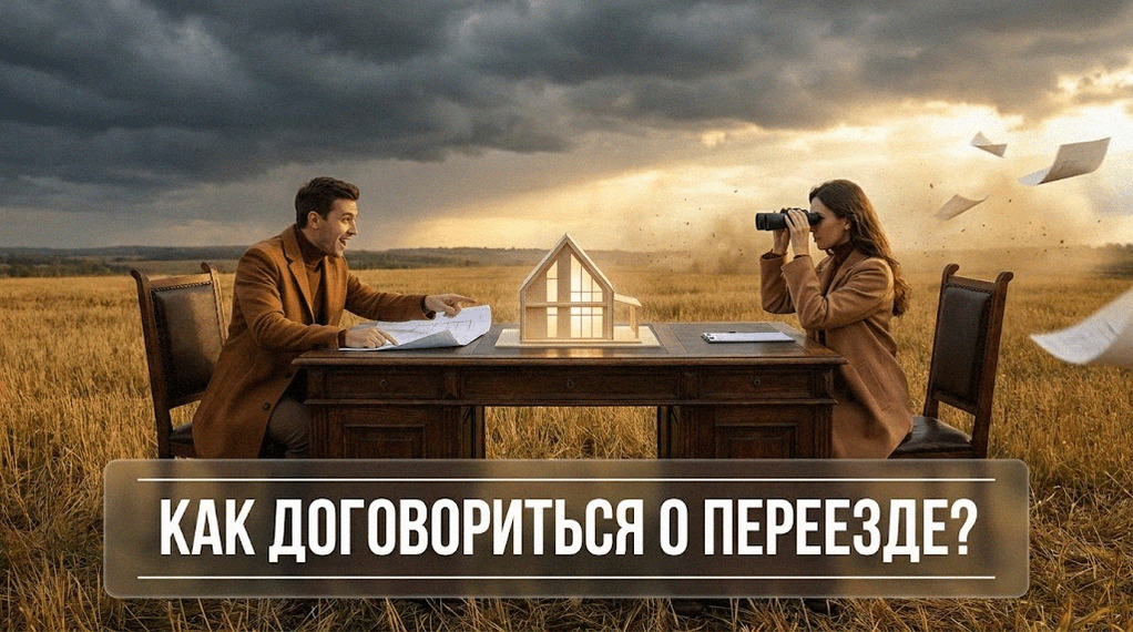 Семейная пара обсуждает плюсы и минусы переезда за город