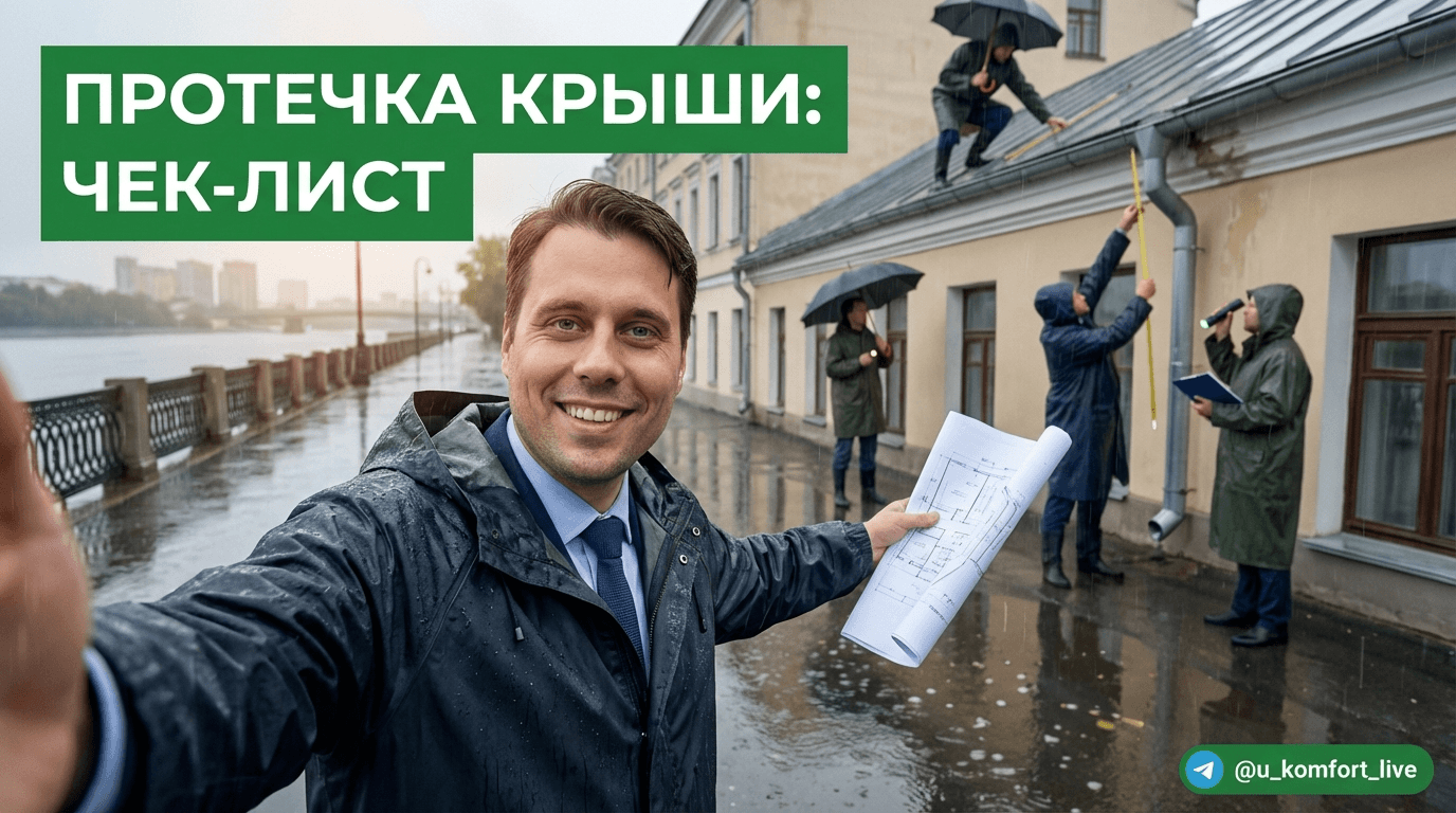 Протечка крыши: чек-лист осмотра дома и дренажа после дождя
