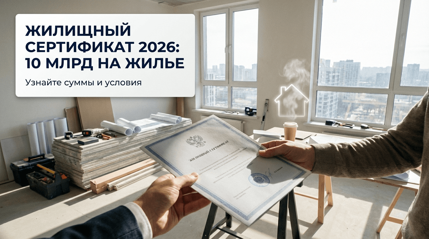 Жилищный сертификат 2026: на выплаты выделят свыше 10 млрд рублей