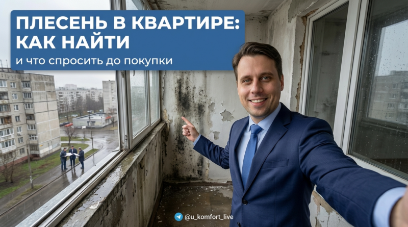 Плесень на стене в квартире и поиск сырости перед покупкой недвижимости