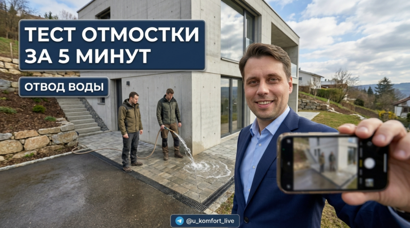 Как проверить уклон отмостки и правильный водоотвод от фундамента дома