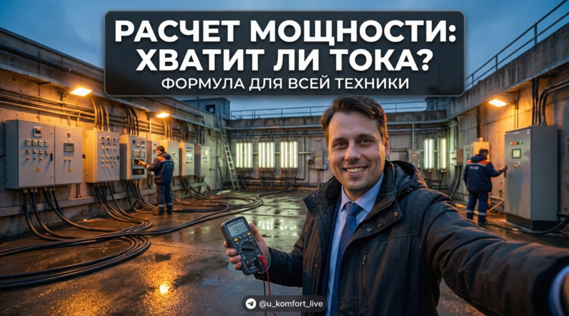 Расчет электрической мощности и силы тока для домашней техники по формуле