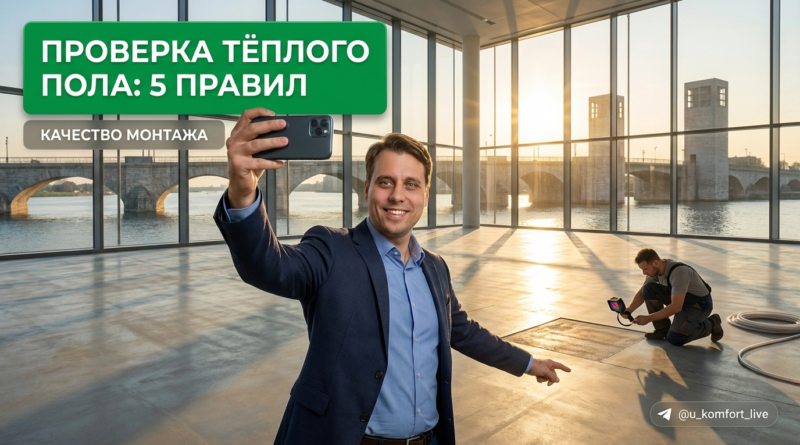 Проверка укладки труб и элементов системы тёплого пола