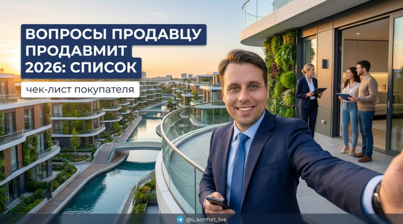 Покупатель с чек-листом задает вопросы продавцу недвижимости на показе, список для проверки квартиры 2026