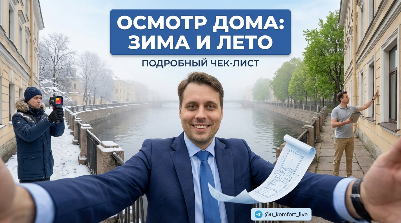 Чек-лист проверки частного дома зимой и летом: осмотр фасада, крыши и коммуникаций