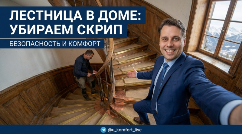 Устранение скрипа ступеней деревянной лестницы и проверка безопасности конструкции